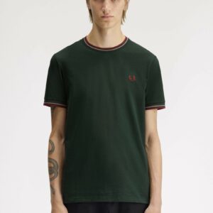 Fred Perry Ανδρική Κοντομάνικη Μπλούζα Twin Tipped T-shirt M1588V-85A Grassroots / Stockport Blue / Oxblood
