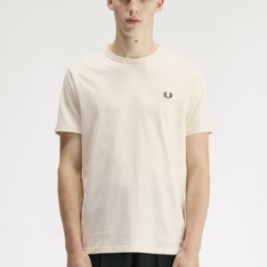 Fred Perry Ανδρική Κοντομάνικη Μπλούζα Ringer T-shirt M3519-30B Ecru