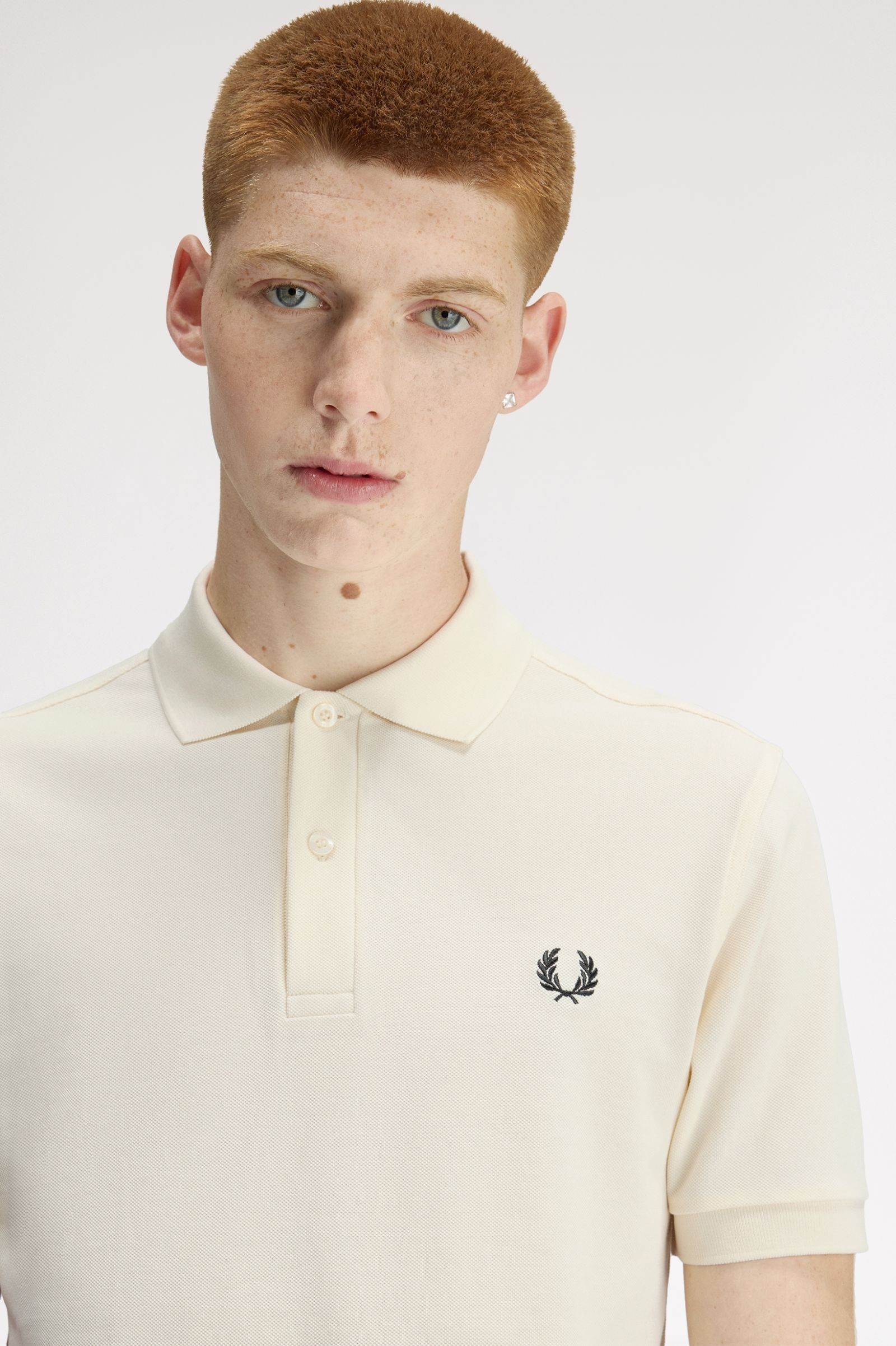 Fred Perry Ανδρικό κοντομάνικο Polo The Fred Perry Polo M6000-13B Ecru / Grassroots - Image 3