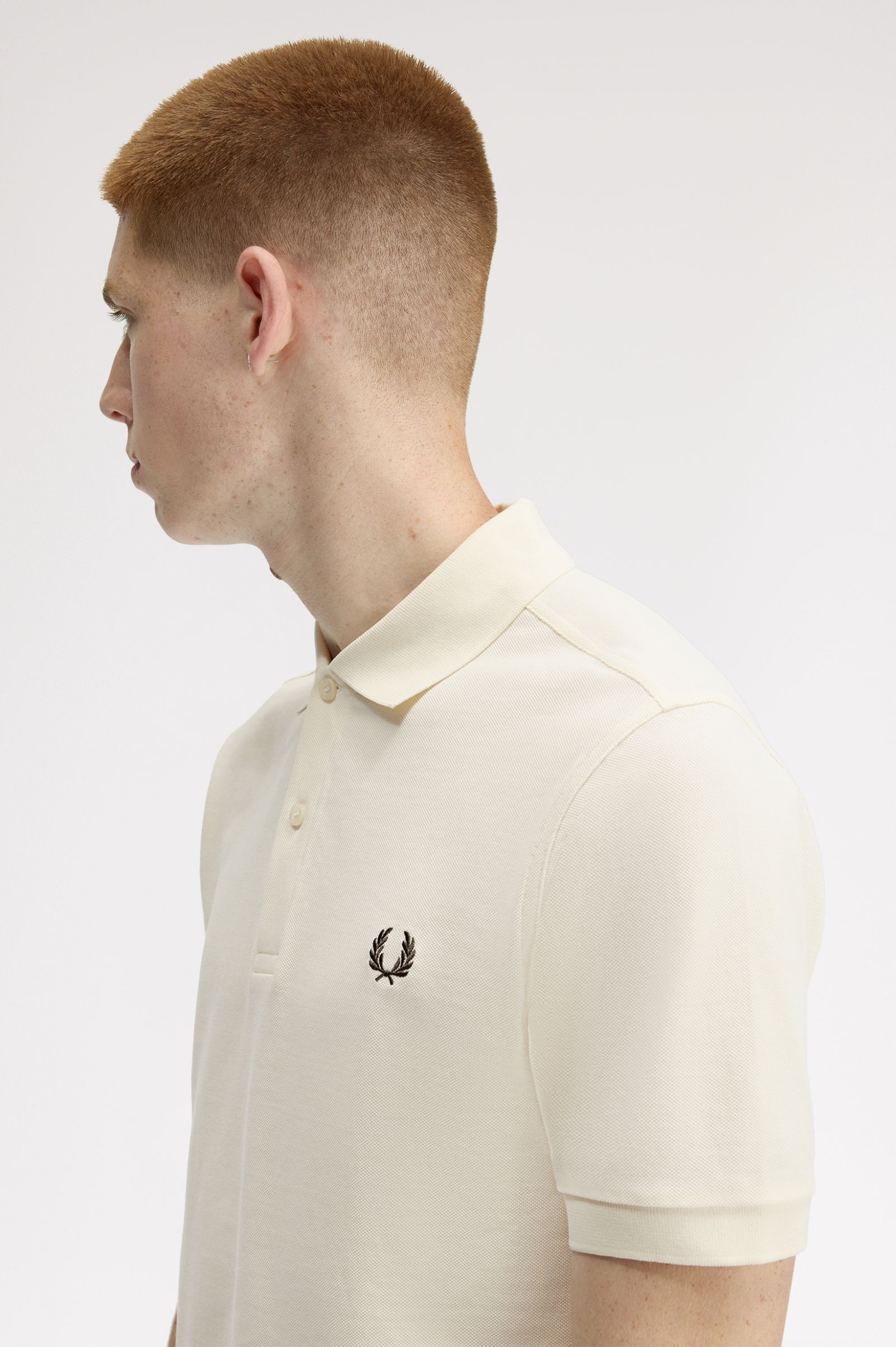 Fred Perry Ανδρικό κοντομάνικο Polo The Fred Perry Polo M6000-13B Ecru / Grassroots - Image 5