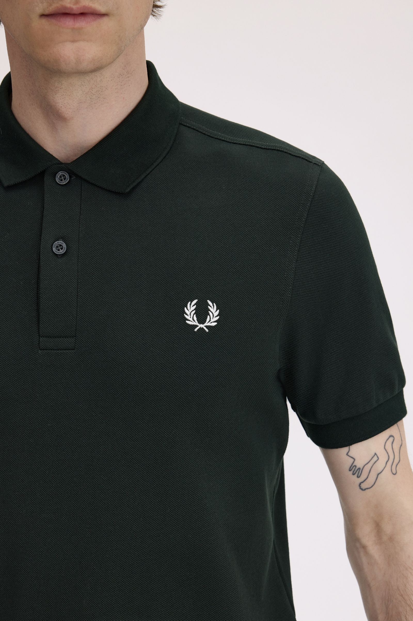 Fred Perry Ανδρικό κοντομάνικο Polo The Fred Perry Polo M6000-T50 Night Green / Snow White - Image 6