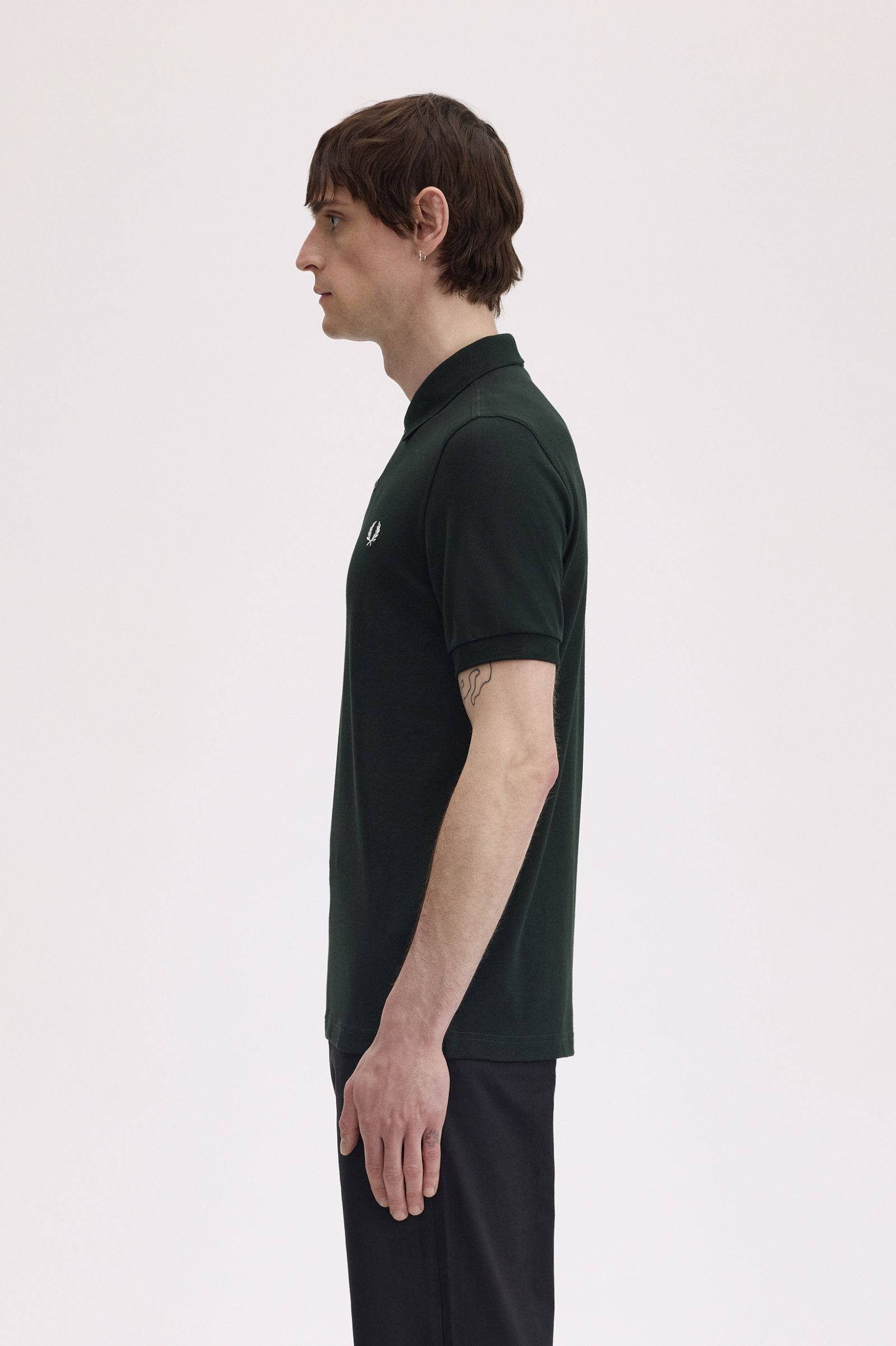Fred Perry Ανδρικό κοντομάνικο Polo The Fred Perry Polo M6000-T50 Night Green / Snow White - Image 5