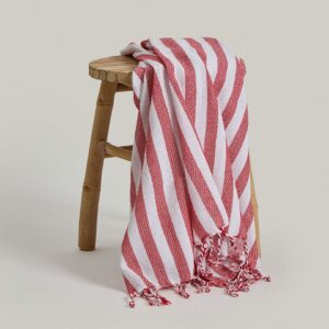 Pennie Βαμβακερό Παρεό Sarong με Chevron Ρίγες & Κρόσσι Olina 90x170cm 380283-45
